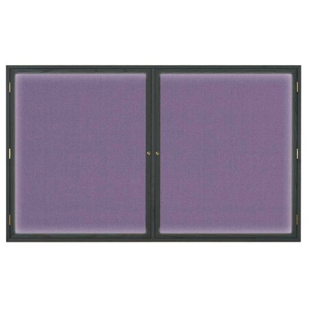 United Visual Products Triple Door Indoor Enclosed Easy Tack Bo UV334EZ-BLACK-SATIN